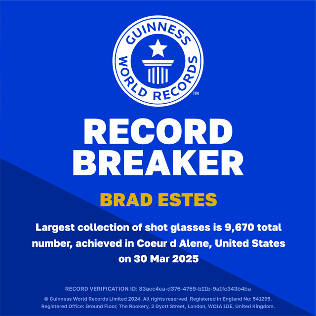 Official Guinness World Records Record Breaker badge for Brad Estes